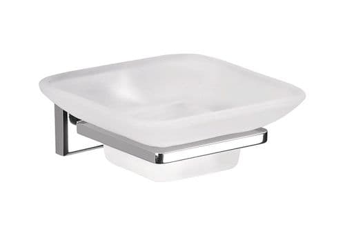 Gedy Colorado Frosted Glass Soap Dish Chrome 6911-13