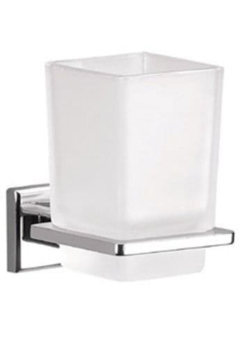 Gedy Colorado Frosted Glass Tumbler Holder Chrome 6910-13