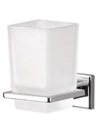 Gedy Colorado Frosted Glass Tumbler Holder Chrome 6910-13
