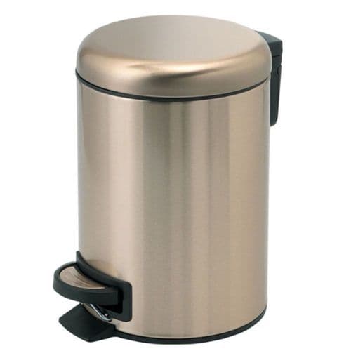 Gedy Potty Pedal Bin 5 Litre Brushed Brass 3309-87