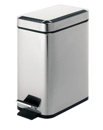 Gedy Rectangular Pedal Bin 5 Litre Polished 2909-13