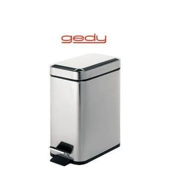Gedy Rectangular Pedal Bin 5 Litre Polished 2909-13