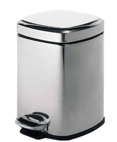 Gedy Square Pedal Bin 5 Litre Polished 2309-13