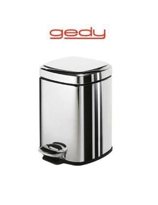 Gedy Square Pedal Bin Soft Close 3 Litre Polished 2209-13