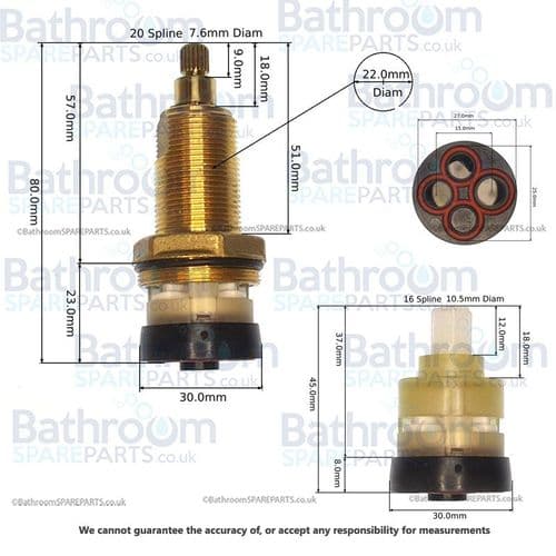 Gessi 3 Way Diverter and Clamping Ring Nut SP02081