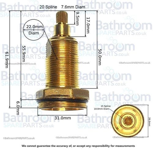 Gessi Eclix 2/3 way Divertor Retainer Spindle RIR1167#031