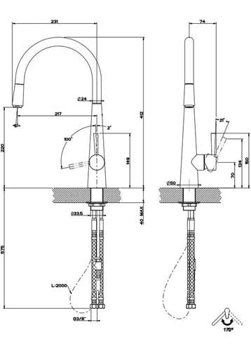 Gessi Just Kitchen Sink Mixer 20577 Spare Parts