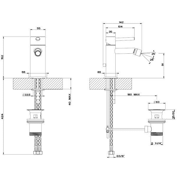 Gessi Ovale Bidet Mixer Tap Spares 23007
