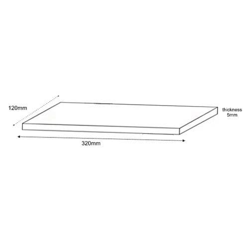 Glass Rectangle Shelf 320mm x 120mm EBGS32