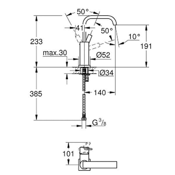 Grohe Allure Single Lever Basin Mixer L-Size 23076000 Spare Parts