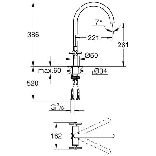 Grohe Atrio Two Handle Kitchen Sink Mixer 30362DC0