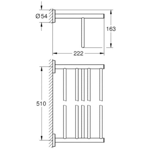 Grohe Baucosmopolitan Multi-Towel Rack 56cm Chrome 40462001