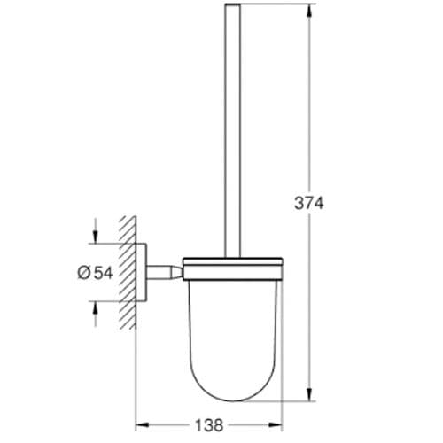 Grohe Baucosmopolitan Toilet Brush Set Chrome 40463001