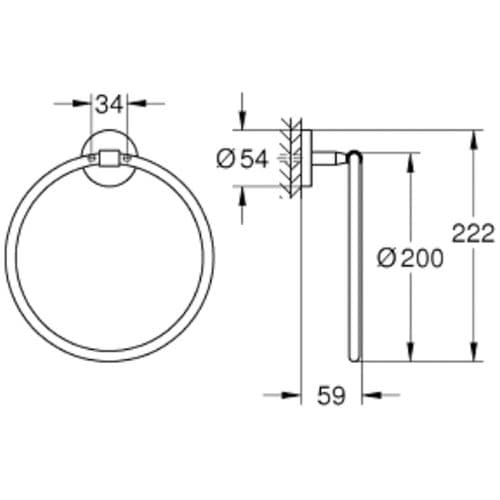 Grohe Baucosmopolitan Towel Ring Chrome 40460001