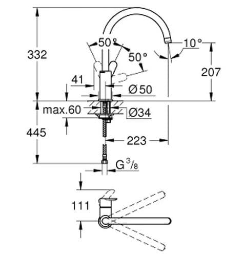 Grohe BauEdge Single-lever Kitchen Sink Mixer 31367000