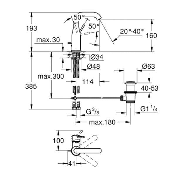 Grohe Essence Basin Mixer Tap M-Size 23462001 Spare Parts