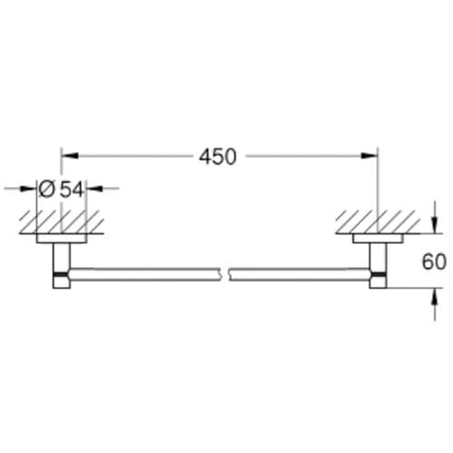 Grohe Essentails Towel Rail 50cm Polished Nickel 40688BE1