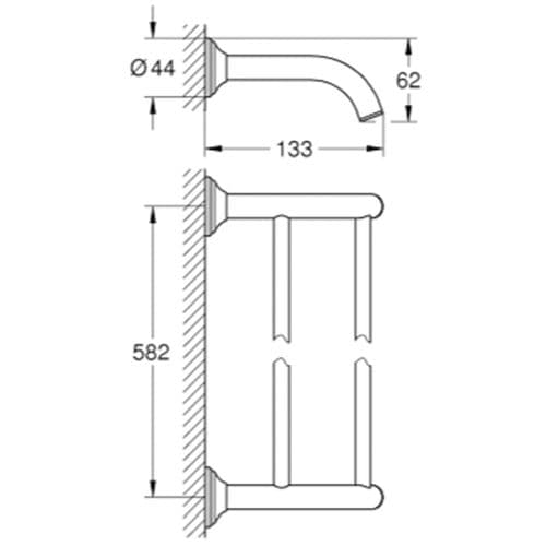 Grohe Essentials Authentic Double Towel Rail 62cm Chrome 40654001