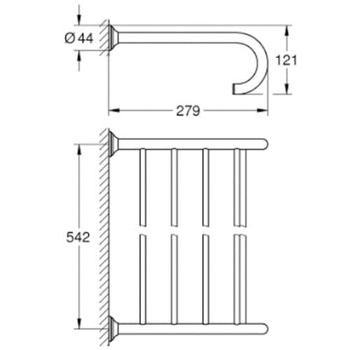 Grohe Essentials Authentic Multi Towel Rack 58cm Chrome 40660001
