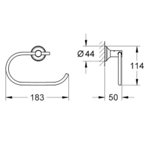 Grohe Essentials Authentic Toilet Roll Holder Brushed Nickel 40657EN1