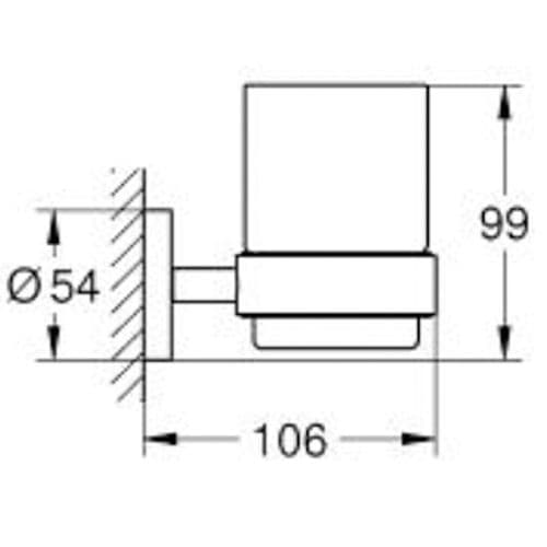 Grohe Essentials Crystal Glass with Holder Brushed Nickel 40447EN1