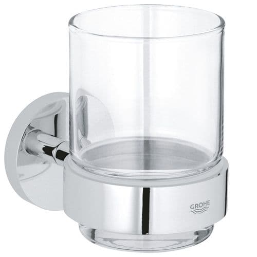 Grohe Essentials Crystal Glass with Holder Chrome 40447001