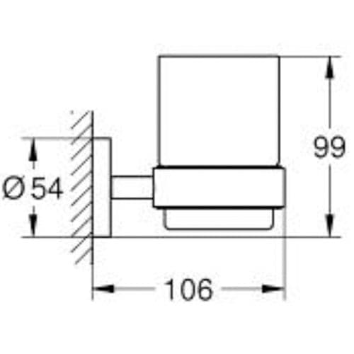 Grohe Essentials Crystal Glass with Holder Chrome 40447001