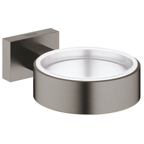 Grohe Essentials Cube Glass Soap Dish Holder Brushed Hard Graphite 40508AL1