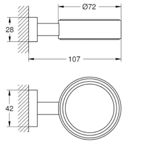 Grohe Essentials Cube Glass Soap Dish Holder Brushed Hard Graphite 40508AL1