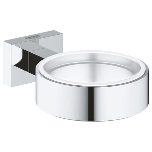 Grohe Essentials Cube Glass Soap Dish Holder Chrome 40508001