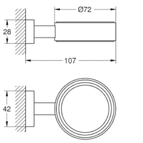 Grohe Essentials Cube Glass Soap Dish Holder Chrome 40508001