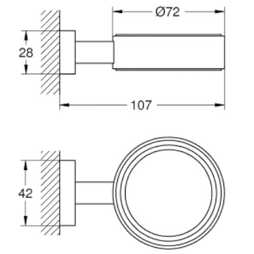 Grohe Essentials Cube Glass Soap Dish Holder Supersteel 40508DC1