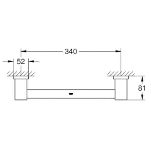 Grohe Essentials Cube Grip Bar 39cm Brushed Hard Graphite 40514AL1