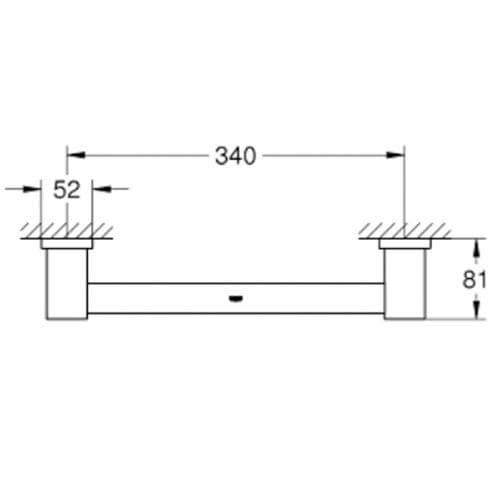 Grohe Essentials Cube Grip Bar 39cm Chrome 40514001