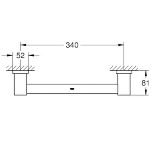 Grohe Essentials Cube Grip Bar 39cm Supersteel 40514DC1