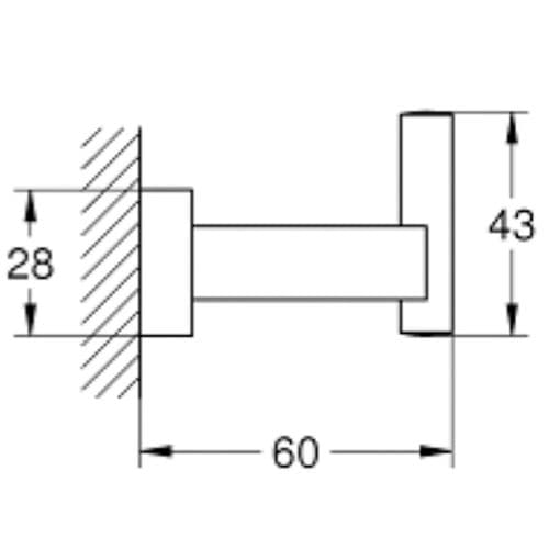 Grohe Essentials Cube Robe Hook Brushed Hard Graphite 40511AL1