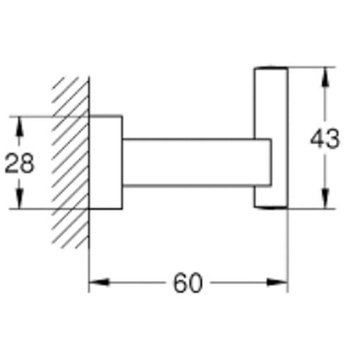 Grohe Essentials Cube Robe Hook Chrome 40511001