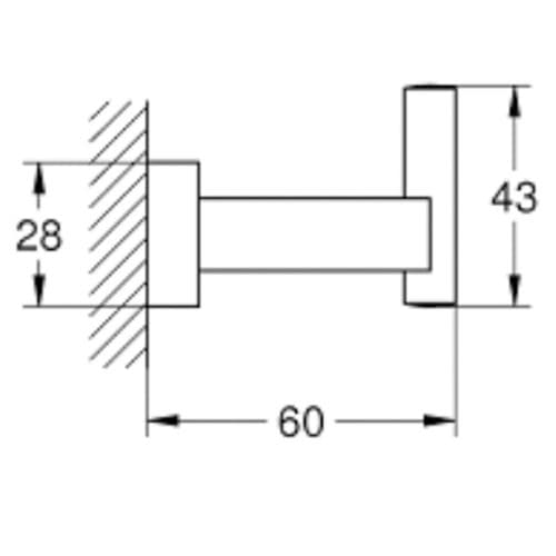 Grohe Essentials Cube Robe Hook Supersteel 40511DC1