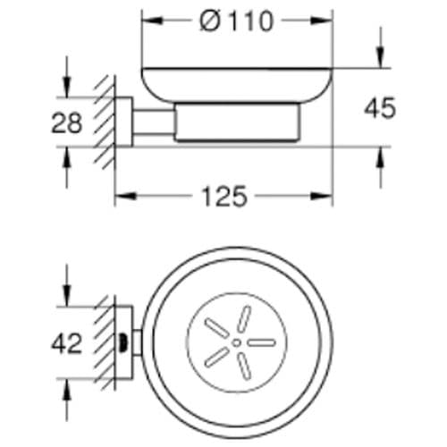 Grohe Essentials Cube Soap Dish with Holder Chrome 40754001