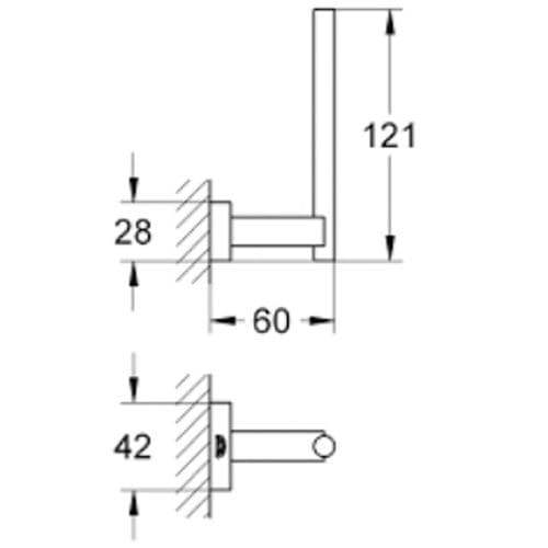 Grohe Essentials Cube Spare Toilet Paper Holder Brushed Hard Graphite 40623AL1