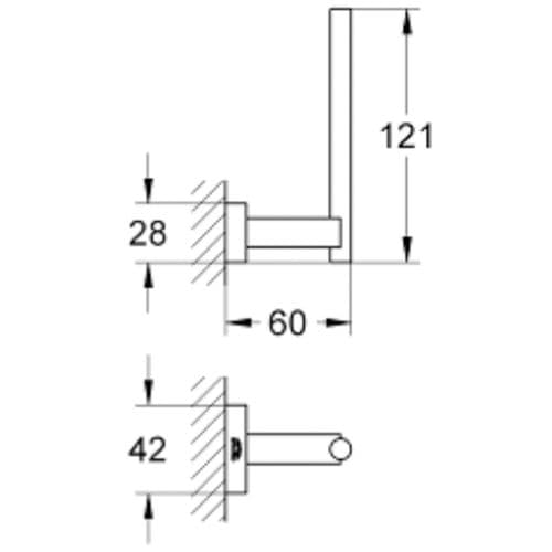 Grohe Essentials Cube Spare Toilet Paper Holder Chrome 40623001