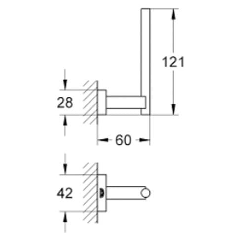 Grohe Essentials Cube Spare Toilet Paper Holder Supersteel 40623DC1