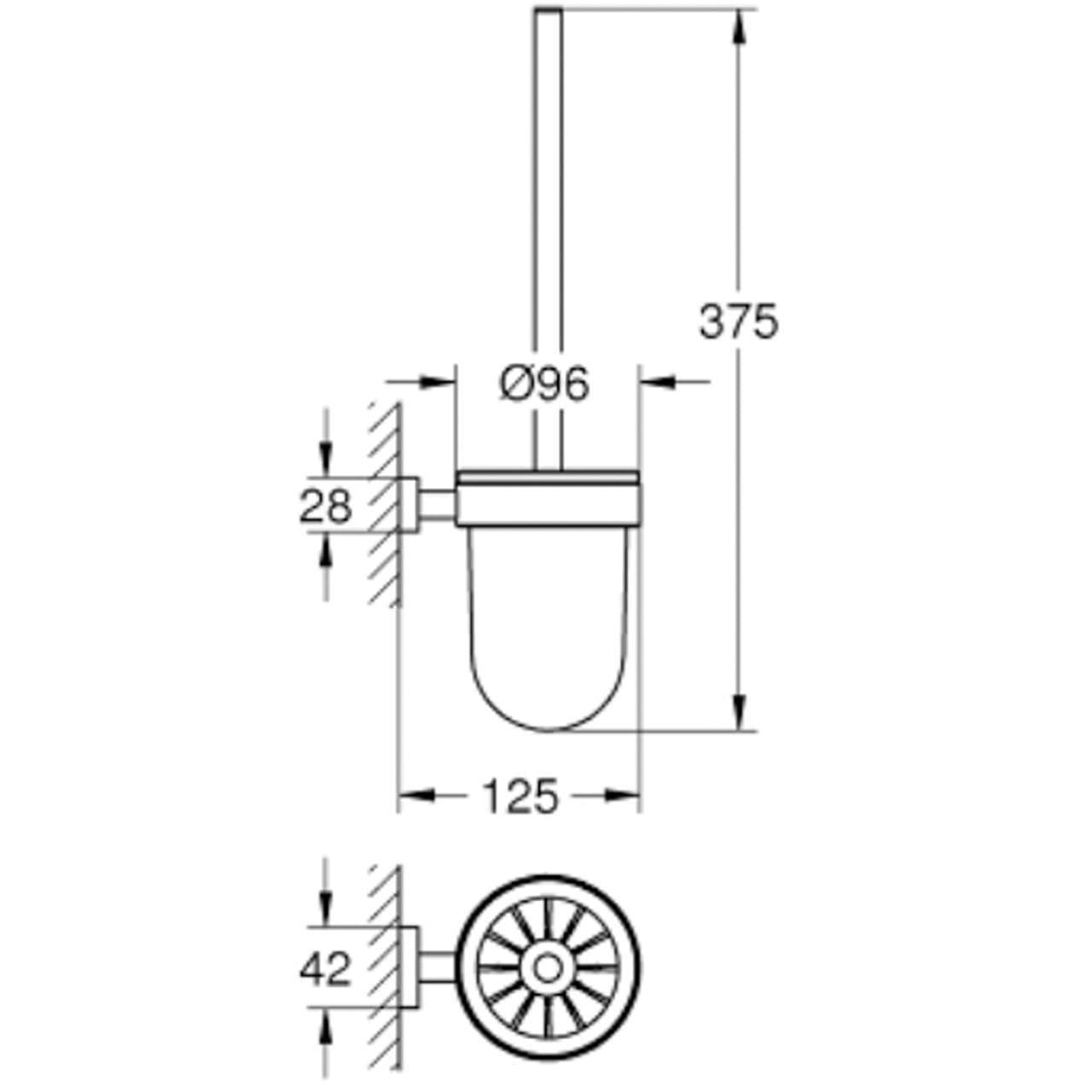 Grohe Essentials Cube Toilet Brush Set Chrome 40513001