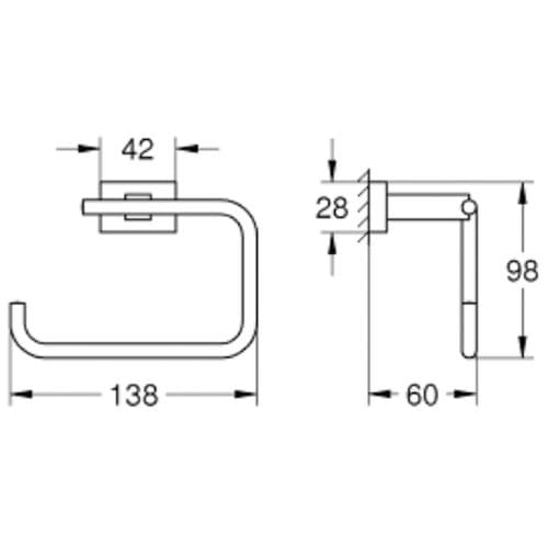 Grohe Essentials Cube Toilet Roll Holder Brushed Hard Graphite 40507AL1