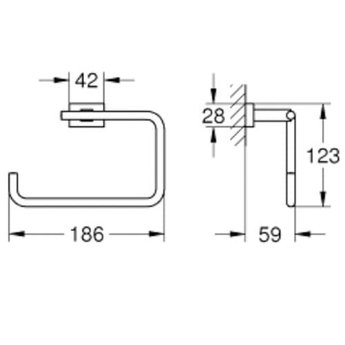 Grohe Essentials Cube Towel Ring Chrome 40510001