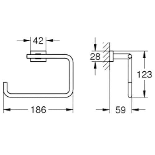 Grohe Essentials Cube Towel Ring Supersteel 40510DC1