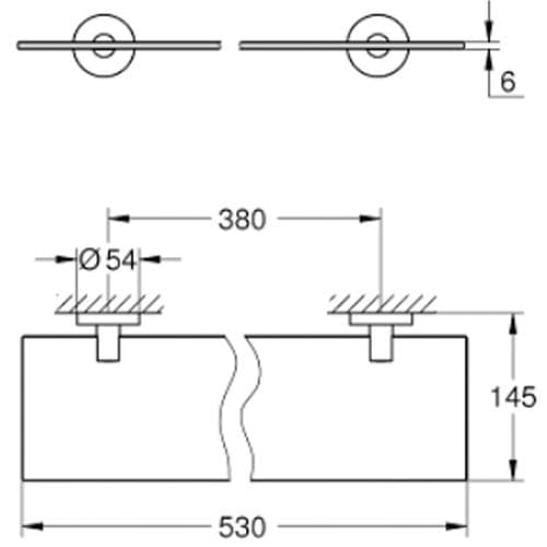 Grohe Essentials Glass Shelf 53cm Chrome 40799001