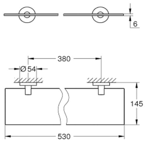 Grohe Essentials Glass Shelf 53cm Supersteel 40799DC1