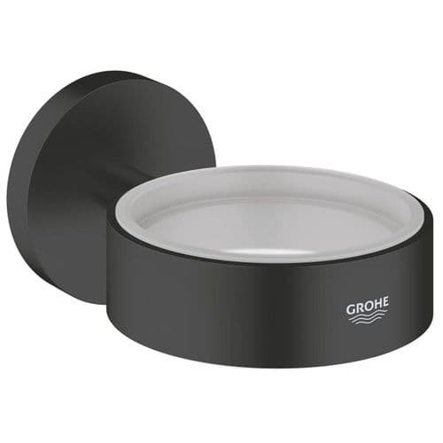 Grohe Essentials Glass Soap Dish Holder Matte Black 1024662430