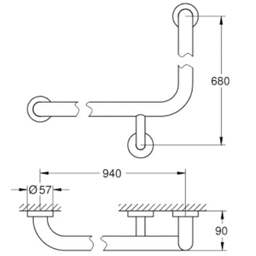 Grohe Essentials Grip Bar Chrome 40797001